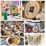 100 Pack Nature Wood Slices for Crafts,2.4-2.8In Unfinished Natural Wood Rounds.Wood Circles Predrilled with Hole and 20m Rope for Wooden Craft Supplies,Painting,Christmas Ornaments,DIY Gifts VKIZA