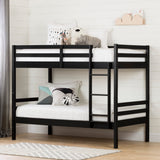 South Shore Fakto Solid Wood Bunk Beds, Matte Black South Shore