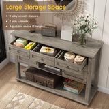 Vabches Farmhouse Entryway Table with Storage, 47" Modern Console Table with Sliding Barn Door & Drawers, Wood Rustic Sofa Table for Living Room, Entryway, Hallway, Washed Grey Vabches