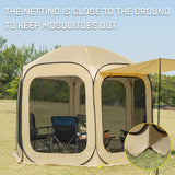 JELUCAMP 10x10 FT Pop Up Screen Tent - Instant Screened Gazebo Canopy with Mosquito Net, Portable Backyard Tent for 4-6 People, Easy Setup Patio Shelter for Camping, BBQ, Sports & Outdoor Activities JELUCAMP