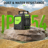 Huepar 901CG Self-Leveling Laser Level, 360 Green Beam Cross Line Laser Tool, Alignment 360-Degree Horizontal Line with Pulse Mode, Magnetic Pivoting Base Included Huepar