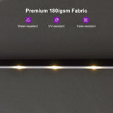 PURPLE LEAF 15ft Patio Market Umbrella with Solar LED and Base Double-Sided Rectangle Outdoor Table Sun Umbrellas with Crank for Pool Beach Deck Backyard Light Gray PURPLE LEAF