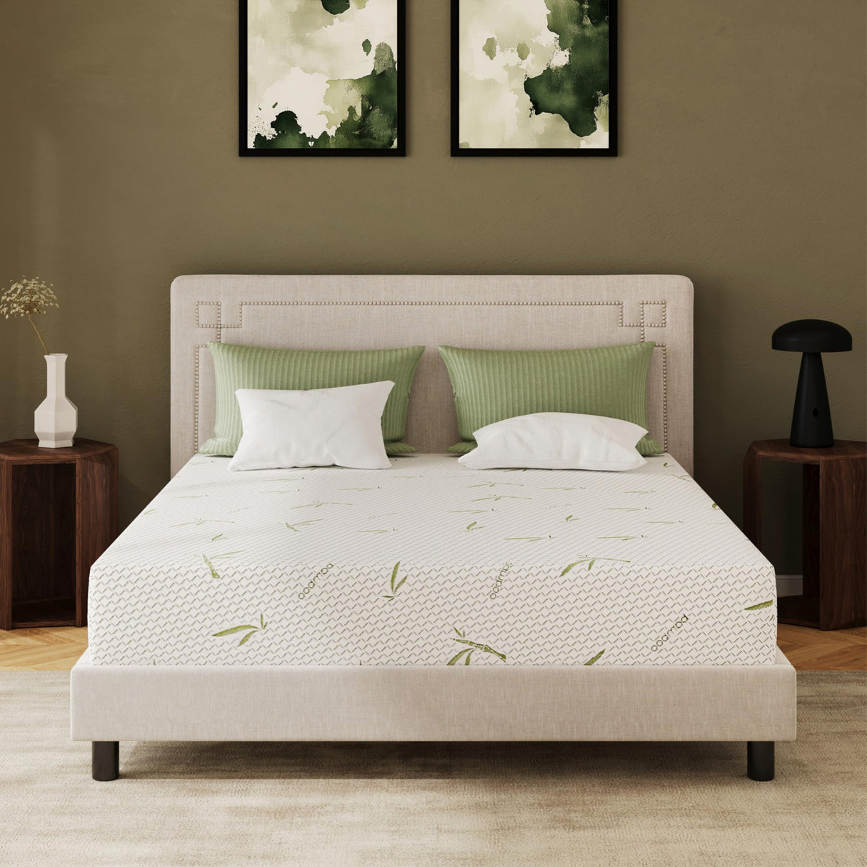 EGOHOME 8 Inch Twin Size Mattress, Cooling Green Tea Gel Memory Foam for Pressure Relief, Medium Firm Support, Fiberglass Free, Bed in a Box, CertiPUR-US Certified EGOHOME