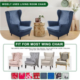 CRFATOP Printed Wing Chair Slipcovers 2 Piece Stretch Wingback Chair Cover Spandex Fabric Wingback Armchair Covers with Elastic Bottom for Living Room Bedroom Wingback Chair,A02 CRFATOP