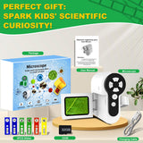 Laradola Microscope for Kids: Mini Pocket Digital Microscope 1000X Zoom Science Kits Learning & Educational STEM Toys for Age 3 4 5 6 7 8 10-12 Boys Girls Christmas Birthday Gifts Laradola