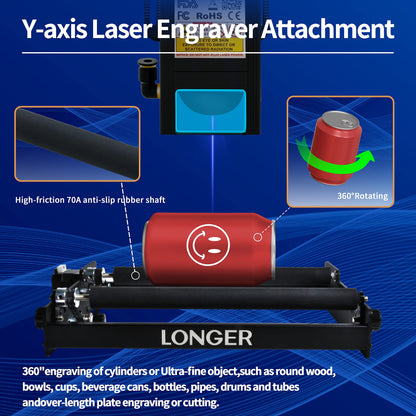 Longer Ray5 5W Laser Engraver Machine & LONGER Laser Engraver Rotary Roller - WoodArtSupply