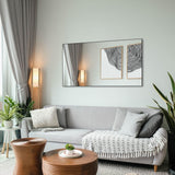 BEAUTME 55x30 Inch Bathroom Mirror,Large Rectangular Wall Mirror, Black Metal Framed Wall Mounted Mirror for Bathroom Bedroom Entryway Decor(Horizontal/Vertical) BEAUTME