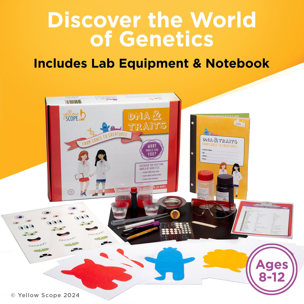 Yellow Scope DNA & Traits Science Kit for Kids, STEM Kits for Girls and Boys, Educational & Fun for Ages 8-12 YELLOW SCOPE