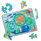 Melissa & Doug Wooden Underwater Jigsaw Spinning Gear Puzzle – 18 Pieces Wooden Puzzle for Toddlers and Preschoolers, for Boys and Girls Ages 3+ Melissa & Doug