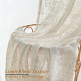 OWENIE Natural Linen Curtains 84 Inch Length 2 Panels Set for Living Room Bedroom, Thick Textured Burlap Linen Blend Light Filtering Boho Farmhouse Window Treatments with Back Tab Top, 52" W x 84" L OWENIE