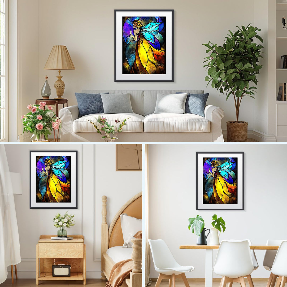 MISCER Fairy Diamond Art Kits for Adults, Glass Diamond Painting Kits for Beginners, 5D Full Drill Round Paint with Diamonds Pictures, Gem Art Painting DIY Crafts Kit Decor 12x16inch MISCER