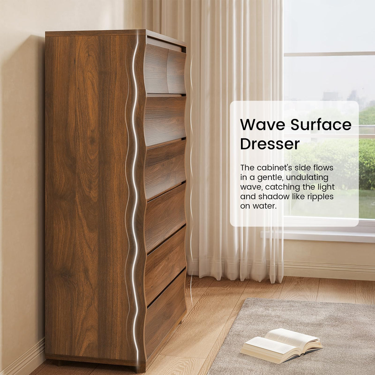 SUCSSRICH Tall Dresser for Bedroom, 52.8" Tall Dresser with 7 Drawers, Wood Dressers & Chests of Drawers, Accent Upright Drawer Organizers for Closet, Hallway SUCSSRICH
