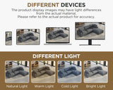 PaPaJet 114 Inch Cloud Modular Sectional Sofa, Oversized Down Filled Sectional Couch with Chaise, Ottoman, 4 Seats L Shaped Sofa for Living Room, Grey Linen Couch PaPaJet