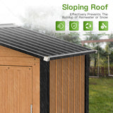 Florise Outdoor Storage Shed, 5x3 Ft Metal Steel Tiny House with Frame Floor & Lockable Door, Vertical Outside Storage Building for Garden, Backyard, Lawn, Patio Utility, Tool Storage Florise