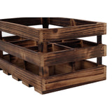 Sintosin Rustic 6 Bottle Wood Wine Racks Countertop, 13 x 8 inch Burning Finished Bottle Caddy, Handmade Farmhouse Wooden Wine Crates, Bottle Holder Decorative for Milk, Gifts for Wine Lovers Sintosin