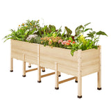 Amerlife 8x2 Ft Raised Garden Bed, 16 Inch Depth Featuring Legs, Drainage Holes, Ideal for Vegetables, Flowers, Herbs, Elevated Wood Planter Box for Balcony, Patio, Backyard, Easy Assembly Amerlife