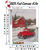 RUIHA Christmas Diamond Painting Kits,Winter Diamond Art Kit for Adults,5D Truck Paint with Diamond Full Drill for Parents-Children Interrction,Wall Decor(12x16) RUIHA