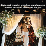 Babenest 7.38FT Wooden Wedding Arch, Square Wood Backdrop Arbor Stand, Indoor Outdoor Wedding Arbor for Rustic Ceremony Birthday Party Bridal Baby Shower Banquet Proposal Scene Garden Decoration Babenest