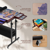 Tektalk 2000 Piece Foldable Puzzle Board with Height Adjustment, Jigsaw Puzzle Table with 2 Felt Cover & 8 Sorting Trays/Drawers, Puzzle Easel with Legs, Enclosed with 4 Roller Wheels (Black) Tektalk