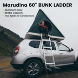 Marudina 61.5" Pre-Assembled Bunk Ladder, Adjustable 3 Levels of Height, Aluminum RV Bunk Bed Ladder with 4 Anti-Slip Steps, Non-Slip Feet, 2 Fixing Methods Marudina