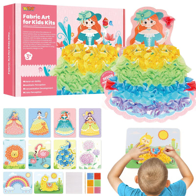 YOTOY Fabric Art Frenzy Toys for Girls Age 3 4 5 6 7 8 Years Old, Poke Art Kits, Fabric Art for Kids, Creative Puzzle Puncture Painting Toy Gift for Kid, Arts and Crafts for Kids Ages 6-8 Year Old