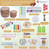 Genround Wooden Crafts Kit for Boys and Girls, Glow in The Dark,20pcs Wood Slices with Painting Craft Activities Kits,Creative Art Toys for Boys and Girls Genround