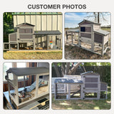 MEDEHOO 80in Chicken Coop with Wheels - Expandable Large Waterproof Chicken House for Outdoor with Nesting Box, Leakproof Pull-on Tray, and UV-Resistant Roof MEDEHOO