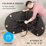 Brybelly 10-Person Foldable Poker Table with Suited Speed Cloth and Jumbo Stainless Steel Cupholders (Black, 84 Inch) Brybelly