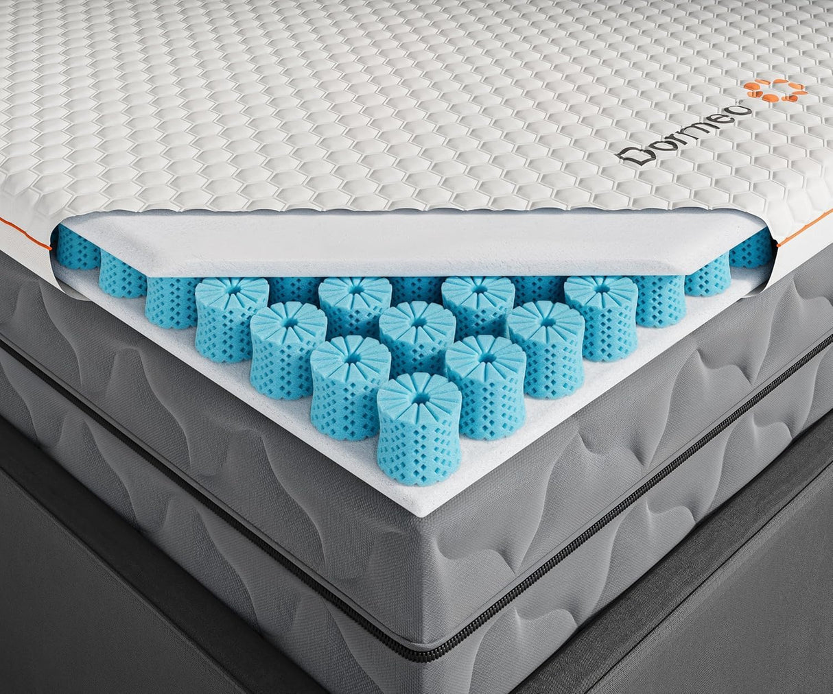 Dormeo Premium King Cooling Mattress Topper - 3-Zone OctaspringⓇ Technology for Optimal Back Support, Anti-Slip Bottom Dormeo