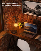 ONEWISH Industrial Table Lamp for Bedroom, Fully Dimmable Modern Bedside Lamps with 2700K Warm Light Bulb for Kids Reading, Minimalist Nightstand Lamps for Living Room, Office (Bulb Included) ONEWISH