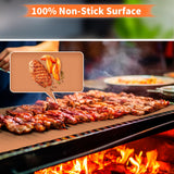 WIBIMEN Grill Mats for Outdoor Grill, Copper 7pcs Grill Mat, 100% Non-Stick PFOA Free 15.75 x 13", Heavy Duty, Reusable and Easy to Clean - Gas Charcoal & Electric BBQ WIBIMEN