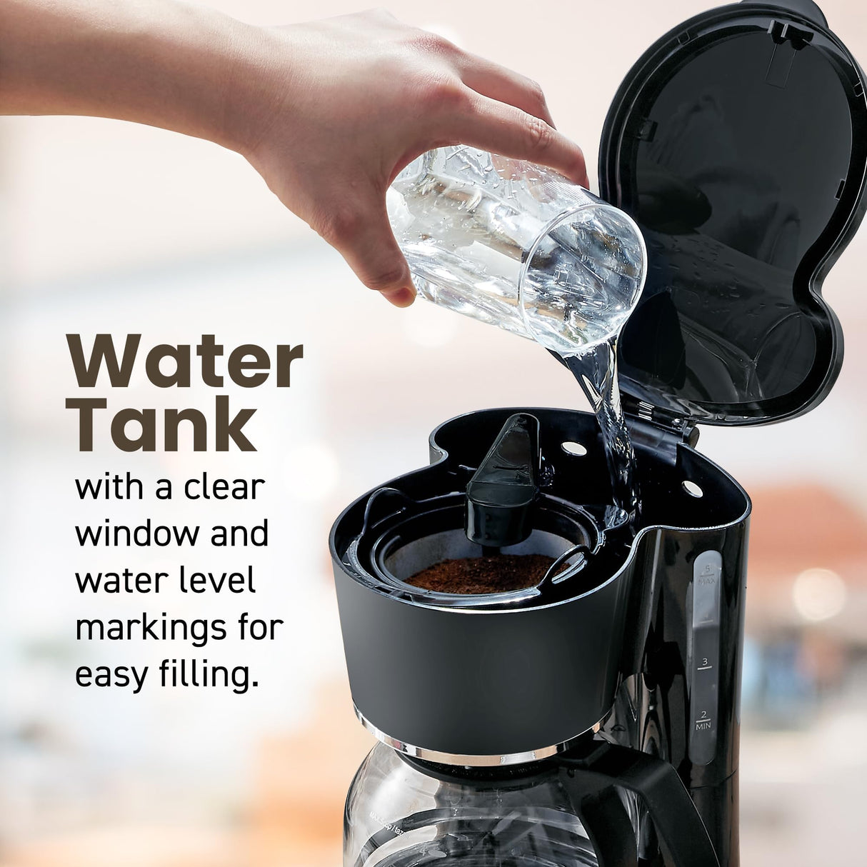 Elite Gourmet EHC-5055 Automatic 5-Cup Brew & Drip Coffee Maker with Pause N Serve Reusable Filter, On/Off Switch, Water Level Indicator Elite Gourmet