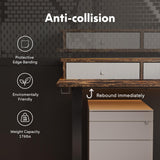 FLEXISPOT 63'' L Shaped Standing Desk Electric Corner Table with Shelf, 4 Storage Drawers, Adjustable Computer Workstation for Home, Office, Game, Studio, USB Charger, Rustic Brown Top + Black Frame FLEXISPOT