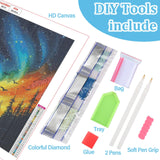 NEWENMO Tree Star Diamond Art Kits for Adults, 5D River Diamond Painting Kit, DIY Full Drill Gem Art Crafts for Adults, Home Wall Decor 12x16 Inch NEWENMO