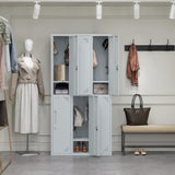 AFAIF Metal Storage Locker, Metal Locker with 6 Doors, 71" Tall Steel Storage Lockers for Employees, Large Locker Storage Cabinets Organizer for School, Gym, Home Office, Staff AFAIF