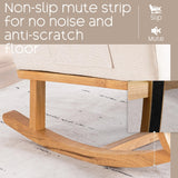 YUUIJOAA Rocking Chair Nursery - Glider Modern Accent Chairs Upholstered Linen Nursing Rocker Padded Armchair for Indoor Living Room Bedroom Beige YUUIJOAA