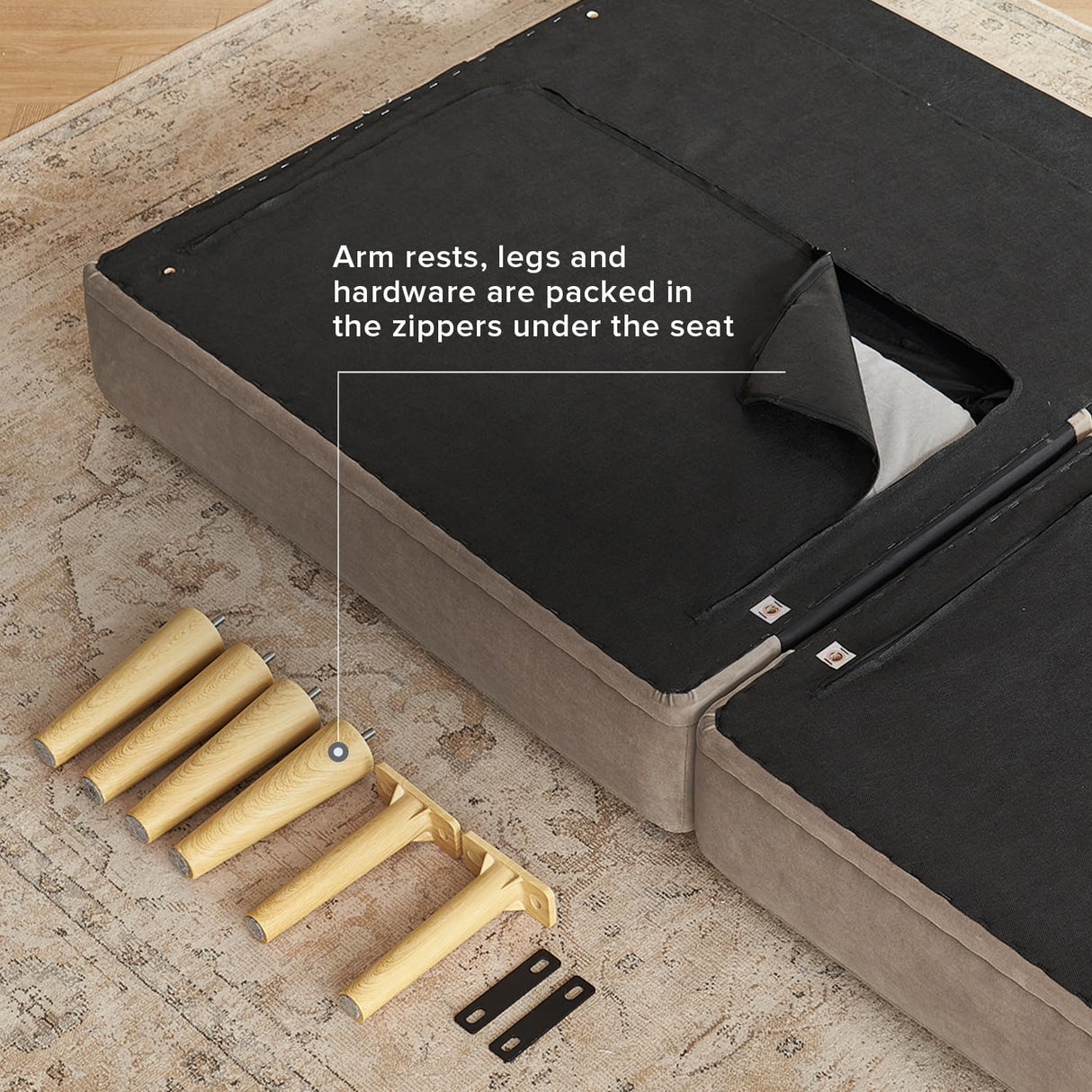 mopio Futon Sofa Bed, Couch, Small Sofa, Sleeper Sofa, Loveseat, Mid Century Modern Futon Couch, Sofa Cama, Couches for Living Room (Mocha Brown Premium Velvet) mopio