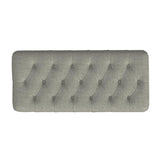 HomePop Home Decor | Tufted Ainsley Button Storage Ottoman Bench with Hinged Lid | Ottoman Bench with Storage for Living Room & Bedroom,Gray Woven HomePop