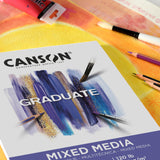 Canson Graduate Mixed Media Pad, Foldover, 11x14 inch, 20 Sheets | Artist Paper for Adults and Students - Watercolors, Mixed Media, Markers and Art Journaling Canson