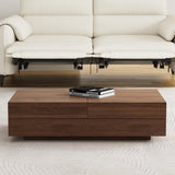 Mid-Century Modern Expandable Coffee Table (47.2"-81.8" Adjustable Centerpiece),Center Table with Large Storage for Living Room Living Rooms, Bedrooms, or Lounge Spaces,Walnut NessCarsti