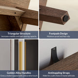 BELLEZE Sideboard Buffet Cabinet, Modern Curio Cabinet 3-Tiers Console Table for Kitchen Glass Display Cabinet Storage/Pantry Cabinet Coffee Bar for Living Room Entryway, White BELLEZE