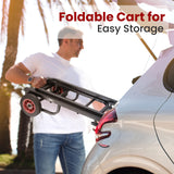 Pyle Compact Folding Adjustable Equipment Cart - Heavy Duty 8-in-1 Convertible Cart Hand Truck/Dolly/Platform Cart with R-Trac Wheels - Expandable Up to 25.24" to 40.24" - Pyle PKEQ38 Pyle