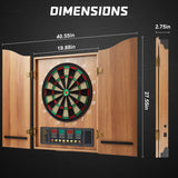 Hanbramo Dart Board, Decorative Dart Board Cabinet Set [12*Soft Tip Darts], Electronic Dart Board - Wooden Cabinet Doors with Integrated Scoreboard for Family Game Rooms [Apricot] Hanbramo