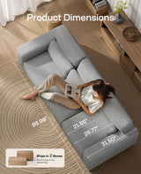 Marsail 89" Sofa, 3 Seater Couch for Living Room, Modern Sofa with Deep Seats Supportive Cushion and Wide Armrests, Easy to Clean with Removable Covers, Linen Fabric, Grey Marsail