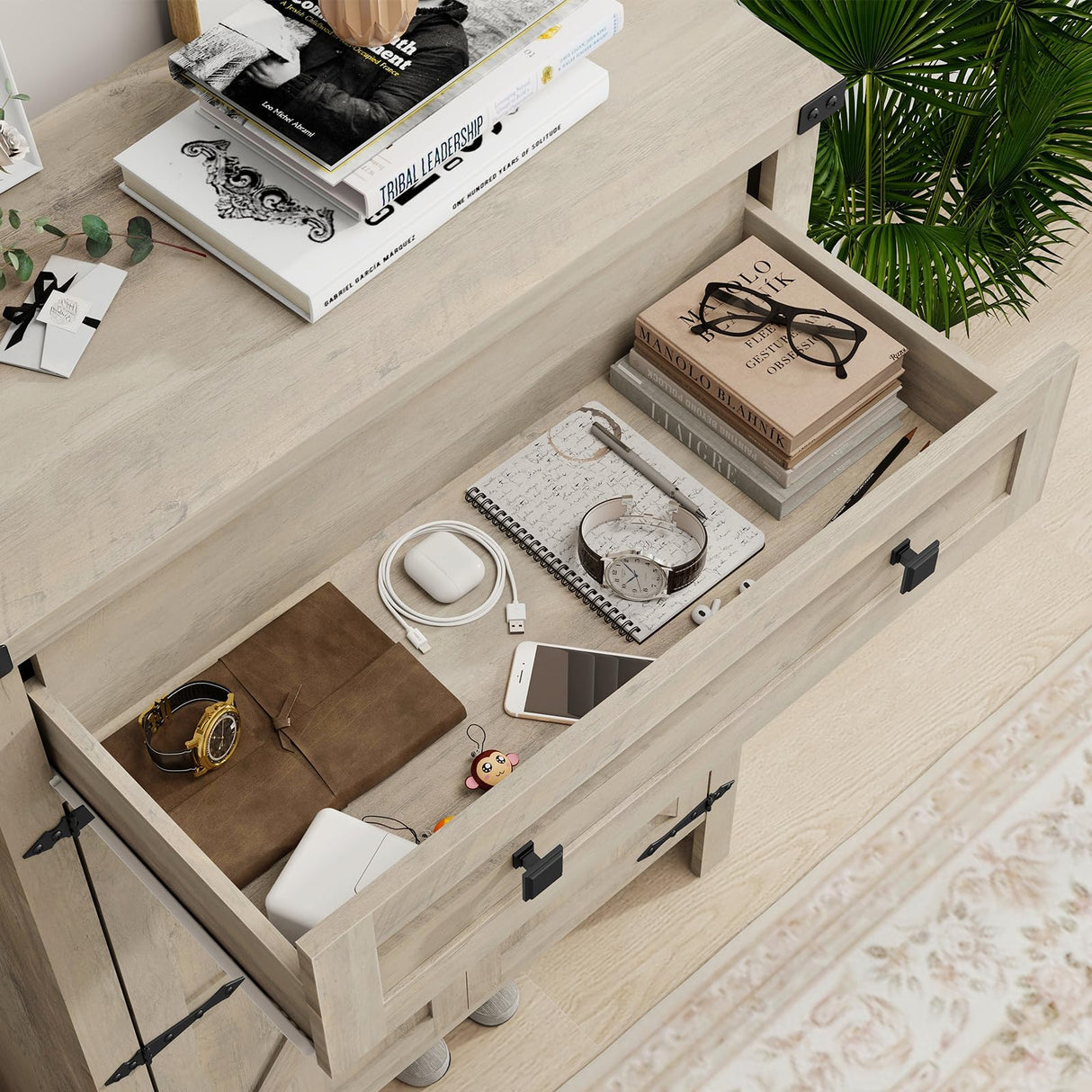 Halitaa Shoe Cabinet, Farmhouse Shoe Storage Organizer, Shoe Storage Cabinet with Doors & Drawer, Boots High-Shoe Cabinet Organizer for Entryway Living Room Hallway, Grey Halitaa