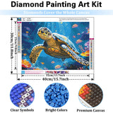 Reivworl Sea Turtles Diamond Art Kits for Adults, Turtles Diamond Painting Kits, Gem Art Kit for Gifts and Home Interior Decor 12x16 Inch Reivworl