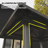 Outsunny 6' x 8' Hardtop Grill Gazebo, BBQ Gazebo with Metal Roof, Aluminum Frame and 2 Side Shelves, for Patio, Lawn, Garden Outsunny