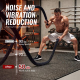 SUPERJARE 0.56'' Thick 12 Pcs 48 Sq Ft Rubber Top Exercise Equipment Mats, High Density EVA Foam Mats with Rubber Top, Interlocking Gym Flooring for Home Gym, Protective Workout Mat, Black/Grey SUPERJARE