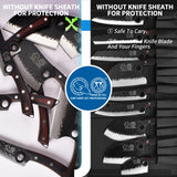 XYJ Professional Serbian Chef Knife Set with Roll Bag, Japanese Culinary Knives, Meat Cleaver, Kitchen Chopping Knife, and Protective Sleeves, Perfect for Home Cooking or Outdoor Camping (13) XYJ