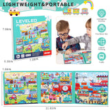 Magnetic Puzzles for Toddlers 3-5 - 3 in 1-97 Pieces Magnet Puzzle Book for Kids Ages 4-8 Travel Puzzles Game Magnetic Jigsaw Puzzle Car Traffic Activities Toy for Boys and Girls CCBLZLL